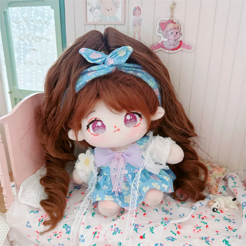 20cm Kawaii Blue Flower Dress vestiti per bambole Cute equiseto Idol Doll Outfit accessori in generale per Star peluche regali per ragazze