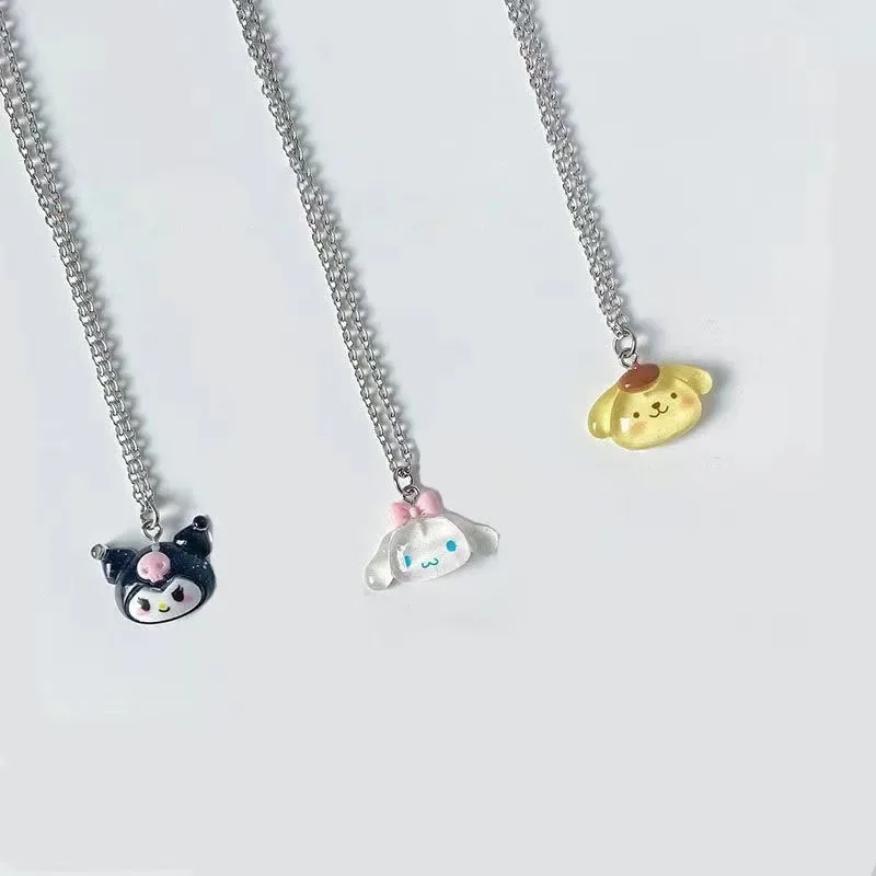 Sanrio Peripheral Cartoon Hello Kitty Kuromi My Melody Transparent Cinnamoroll Pendant Friend Gift ornaments Best Friend Pendant