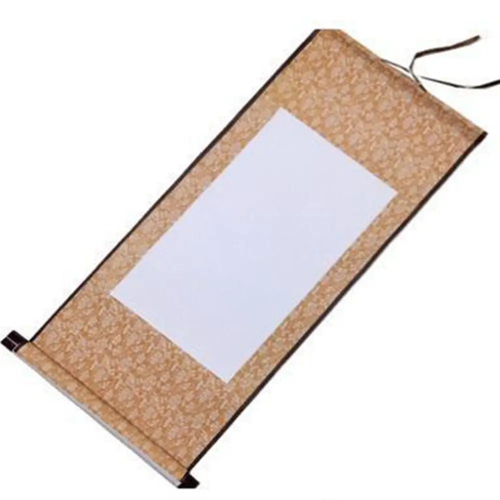 Retro Xuan Paper Blank Hand Rolled Scroll Chinese Calligraphy Painting Raw Rice Paper Scroll Home Decorative Wall Hanging Scroll