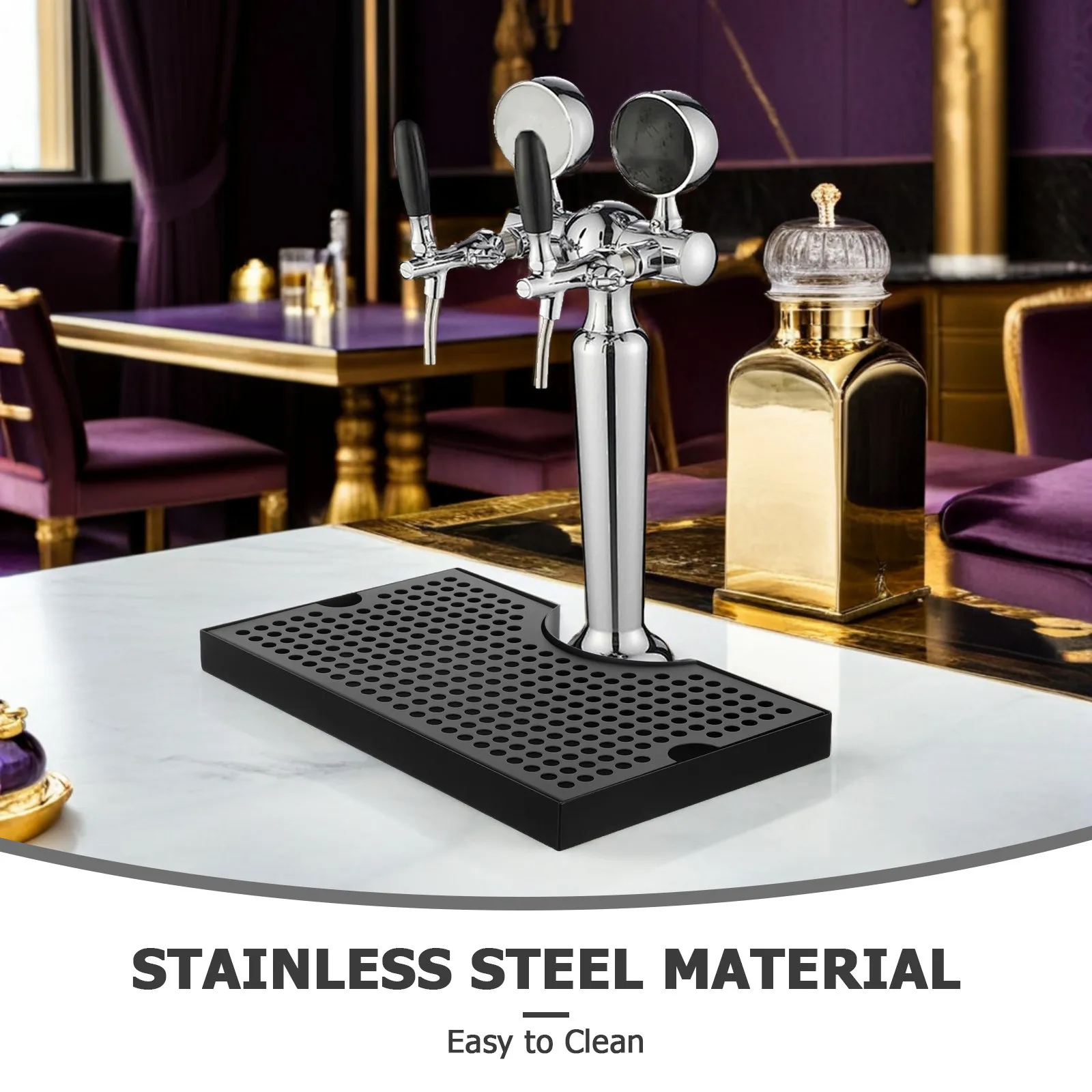 Wall Mounted Stainless Steel Drip Tray Detachable Draft Beer Faucet Spill Pan Homebrew Beer Pouring Tray 11.79x7.07