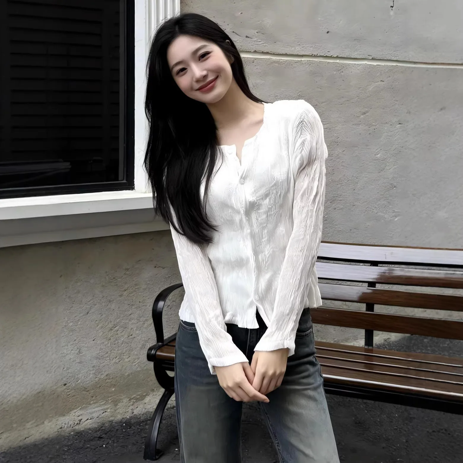 

Новая модная женская плиссированная трикотажная кофта-кардиган Miyake 2026 с длинным рукавом, приталенная, уникальная, универсальная