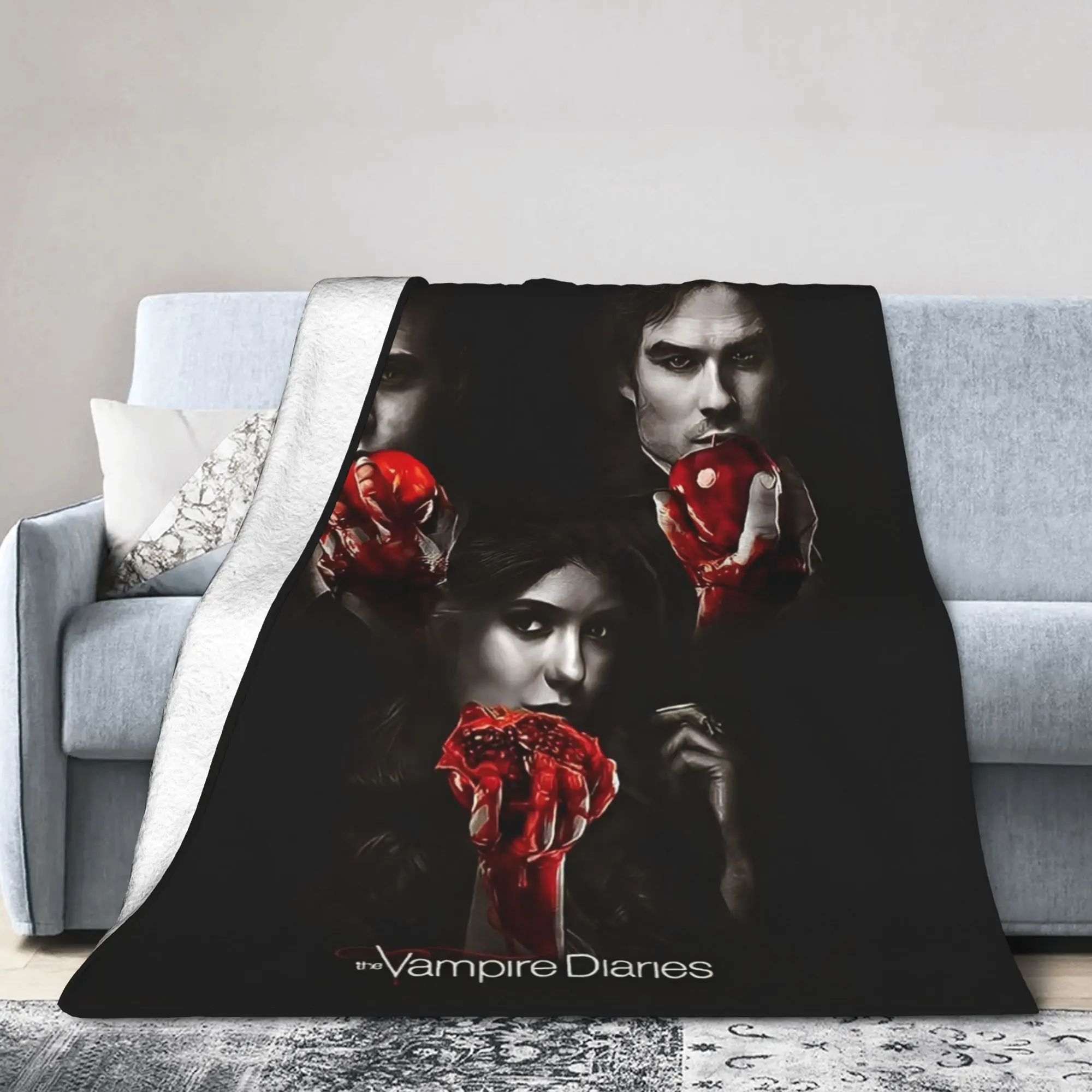 The Vampire Diaries Damon Salvatore Warm Soft Blanket  Travel Plush Throw Blanket Fashion Flannel Bedspread Sofa Bed Cover