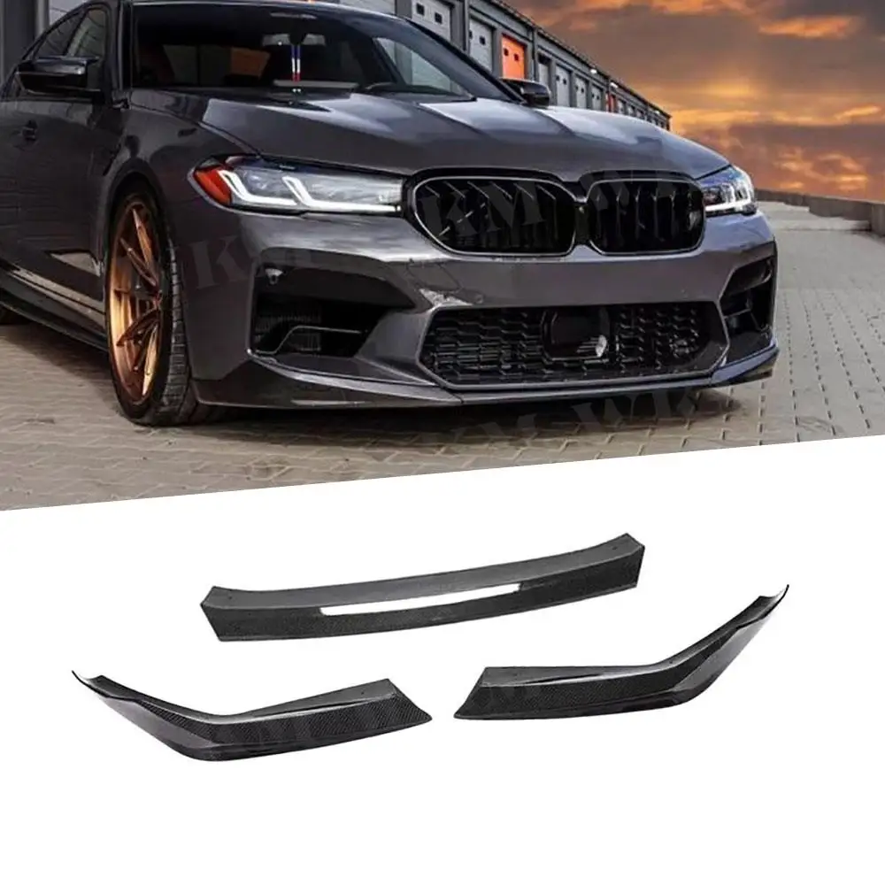 Dry Carbon Fiber Front Lip Splitters for BMW 5 Series F90 M5 2021+ FRP Car Front Bumper Guard 3PCS/SET