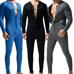 Mens Undershirts Onesies Sleepwear Long Sleeve Button Causal Jumpsuits Leggings Wrestling Singlets Bodysuits Leotard One-piece