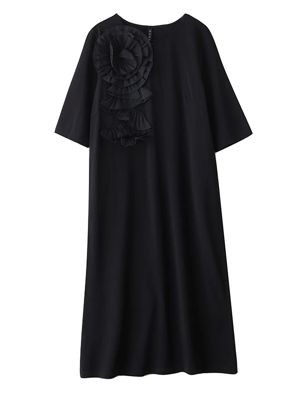 Summer Floral ort Sve Dr Donna Allentato Midi A-Line Dr Vintage Sle Pendolarismo Materiale regolare Altro materiale 00%