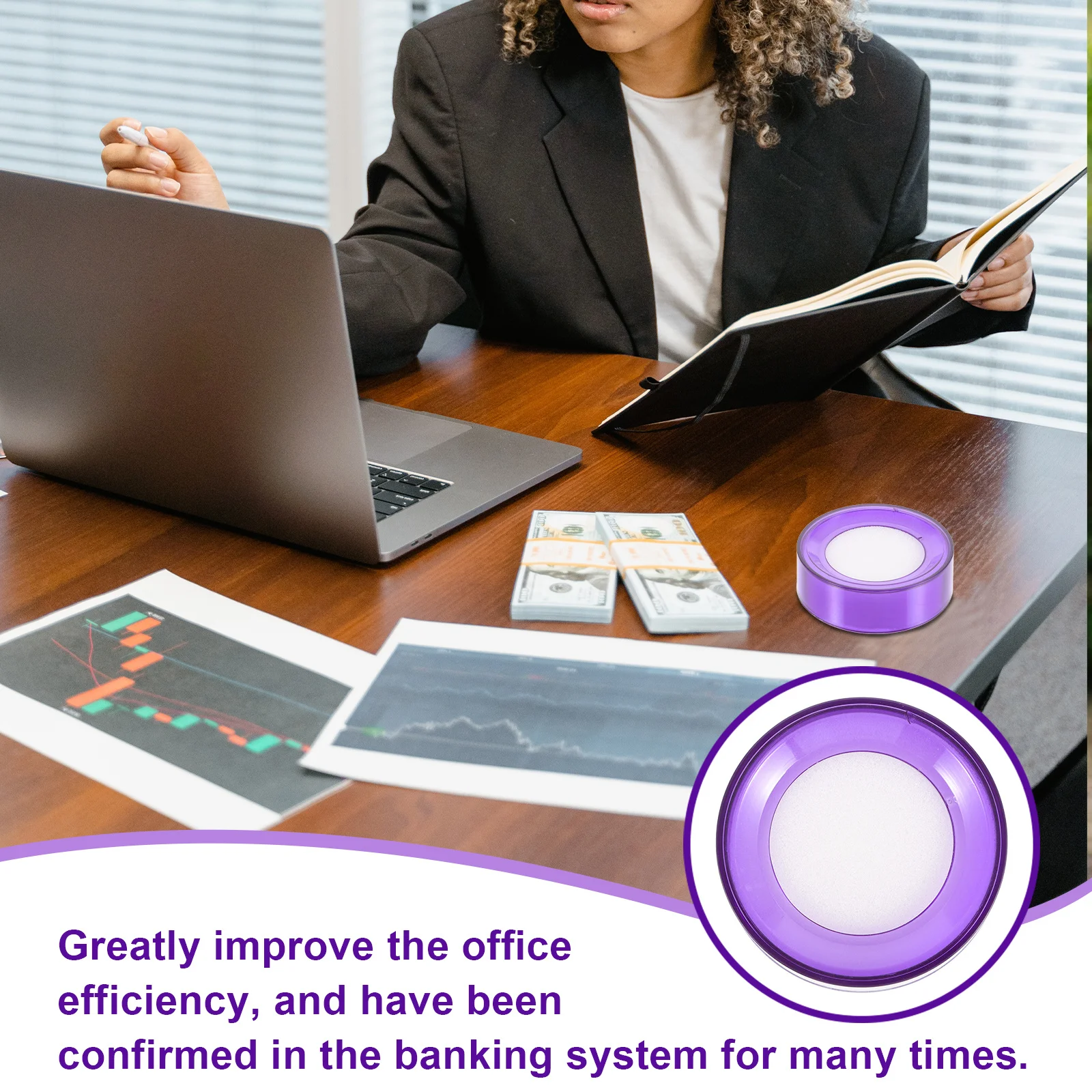 

6Pcs Wet Hand Fingertip Moistener Sponge Cup for Counting Cash Efficiently Soft Odorless Finger Moistener Tool Bank Office Use