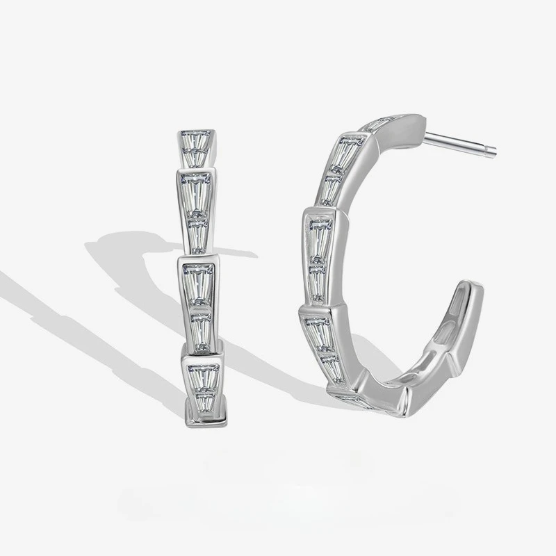 Nuevos Pendientes de Plata de Ley SS925 con Forma de Hueso de Serpiente para Mujer, Pendientes en Forma de C, Diseño Exclusivo, Joyería de Plata, Joyería para Bodas