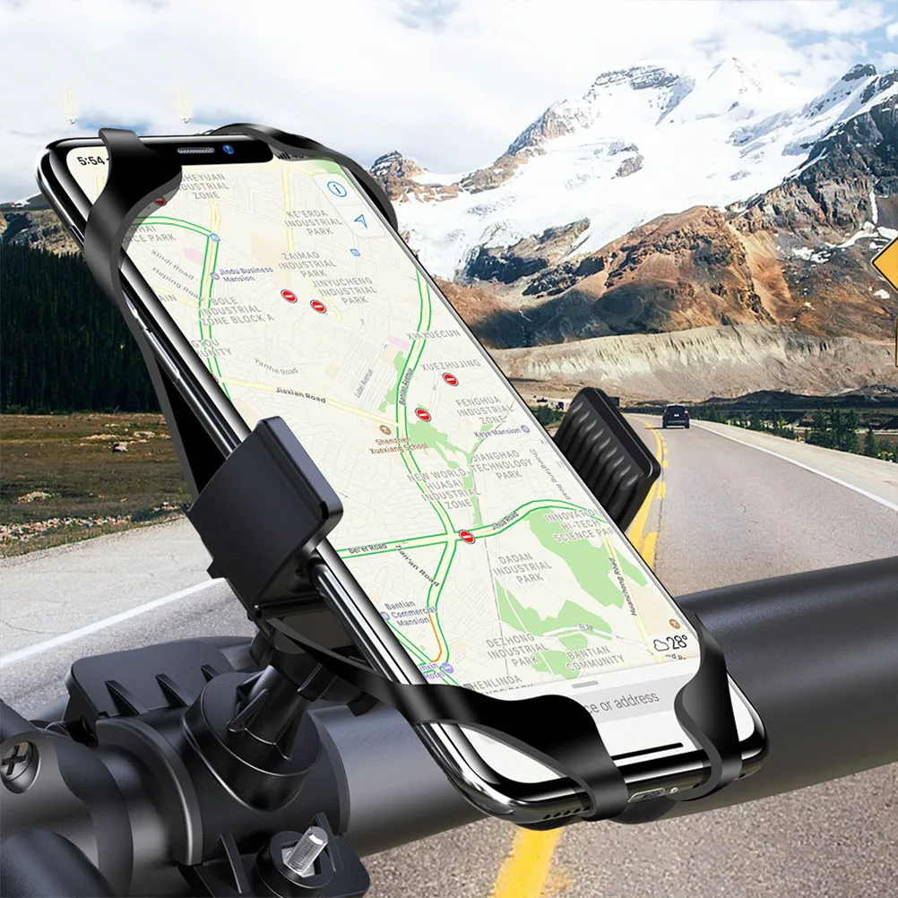 

Bike Phone Holder for Navigation Durable Material Easy Install Black H Bar Support Motorcycle Accessory Bike Frame