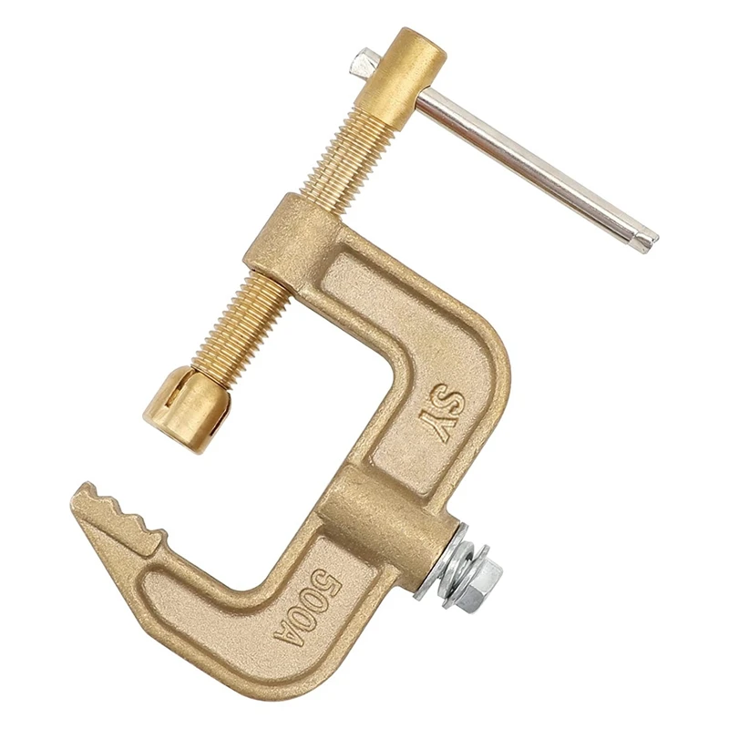 New-4X Welding Ground Clamp, 500A Current G-Type Solid Brass Ground Clamp, 43Mm Jaw Width For Tig Mig MMA Welders