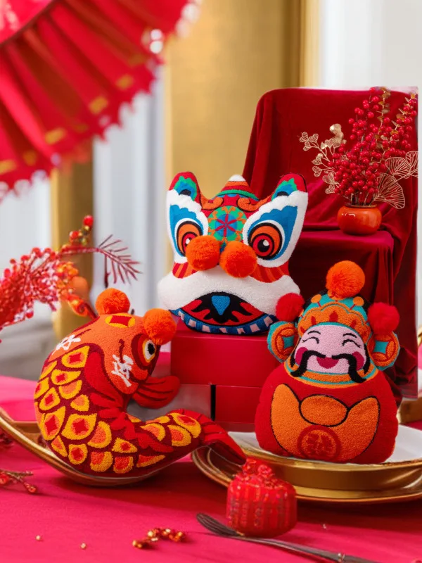 

3D вышивка подушка игрушка Luy Лев карп богатство Бог домашний декор праздничный персонаж мультфильма Plu игрушка вращающаяся версия Q PP хлопок