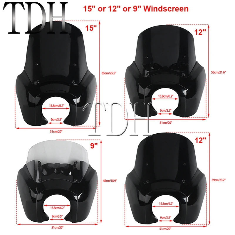 Front Fairing Headlight Bracket Combo Kit Windshield For Baja Designs LP6 Light For Harley Softail Fat Bob FXFB 114 FXFBS 18-25 view 2