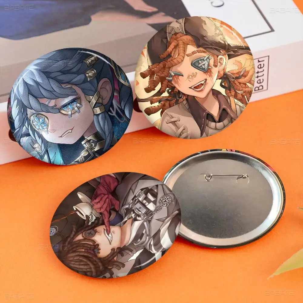 Horror Game Identity V Creative Pins Funny Faces Round Snap-in Brooch Badge Backpack Hat Accessories Jewelry Gifts