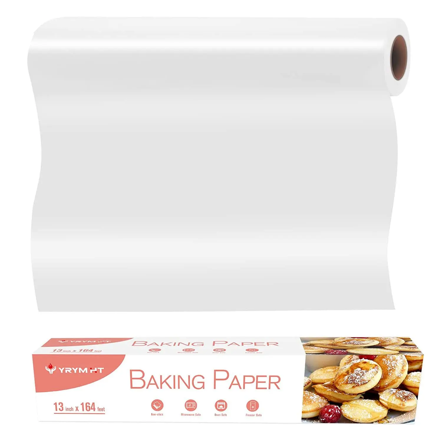 15inx229ft Unbleached Parchment Paper Baking Roll Non-Stick Precut for Baking Grilling Air Fryer Steaming Cookie Disposable Mats