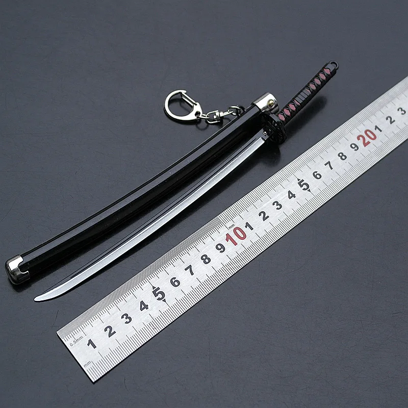 LLavero de espada emergente de una pieza, modelo de Metal Zoro, figura Katana Enma Samurai, cuchillo Haramaki, Wado, Ichimonji, Arma de expulsión, juguetes, 22cm