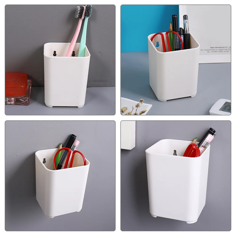 Multifunction Wall Storage Box Office Desk Pen Holder Silverware Organizer Pp Paper