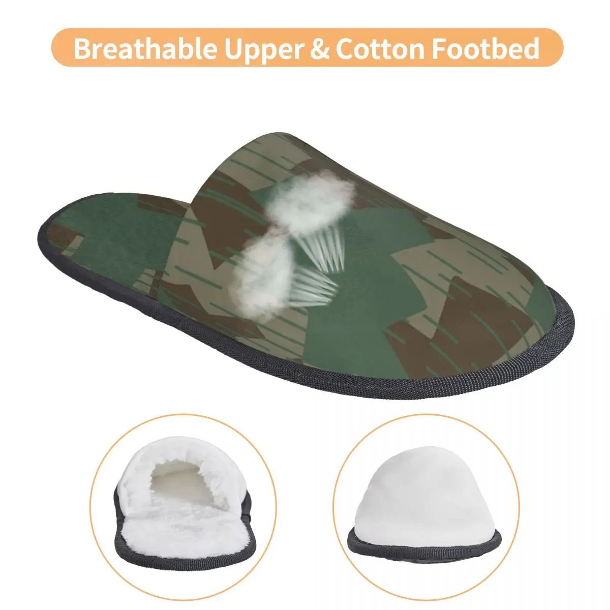 World War 2 Duitse Camouflage Gast Slippers Voor Badkamer Vrouwen Op Maat Print Militaire Leger Camouflage Huis Slipper