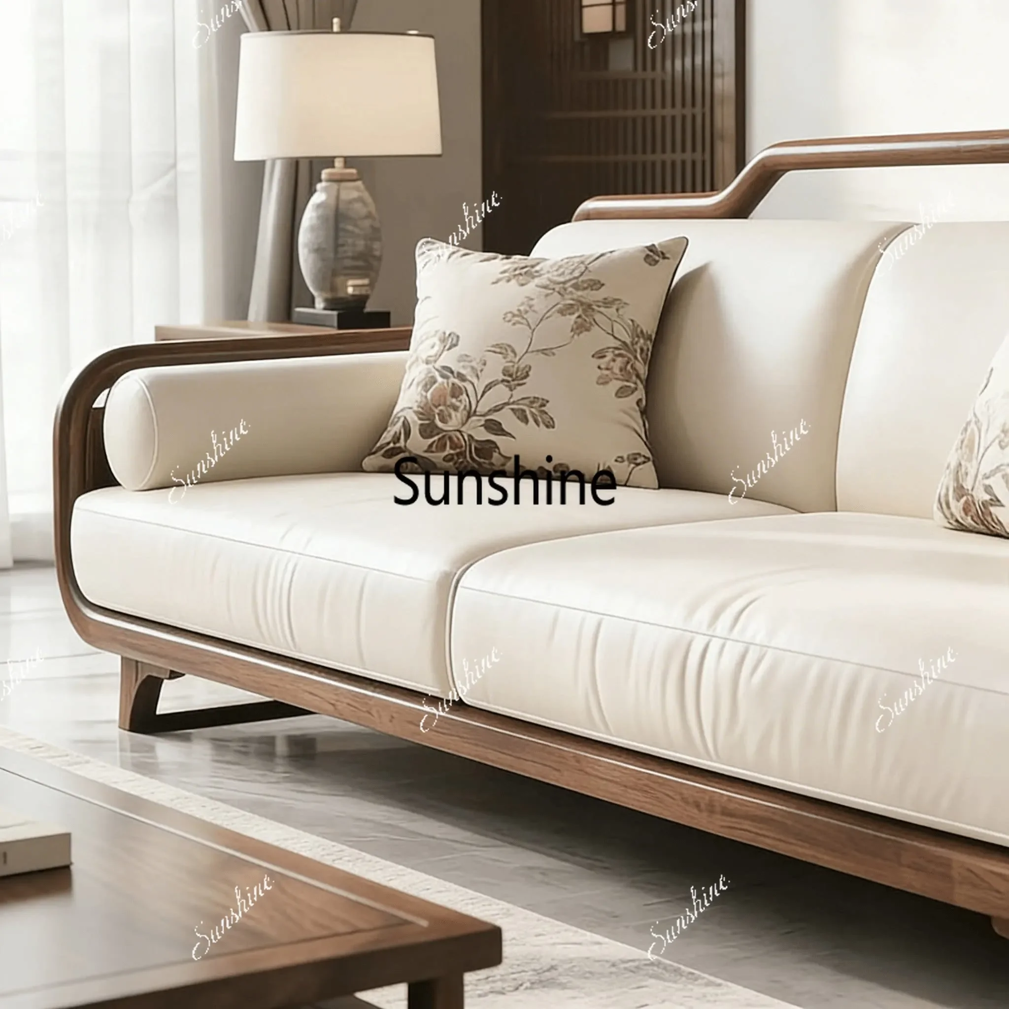 YNew Chinese-style solid wood living room sofa B & B villa high-end furniture customization