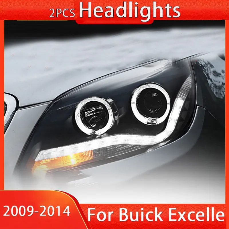 

Car Styling For Buick Excelle GT 2009-2014 Head Lights LED Angel Eye Daytime Running Light Dual Light Lens