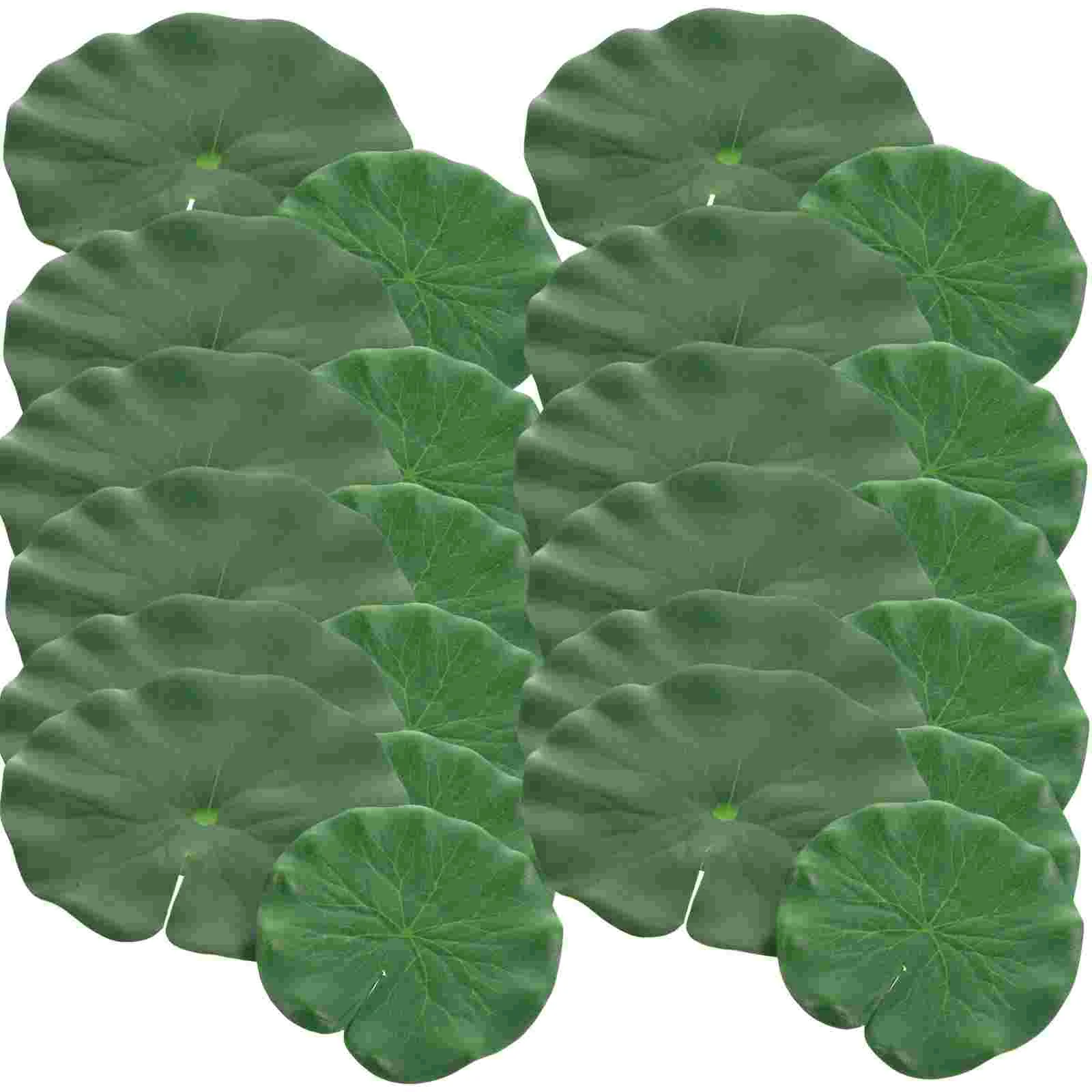 

20 Pcs Simulated Lotus Leaf False Lotus-leaves Fake Plant Creative Photo Props Floating Ornament Faux Plants Fountain Fish Pond