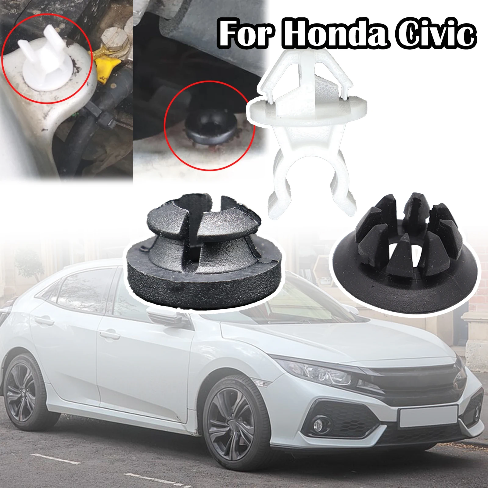 Car Hood Bonnet Rod Prop Support Clip Grommet Stay Clamp Fastener Retainer Accessories For Honda Civic 2005 2004 2003 2002 2001