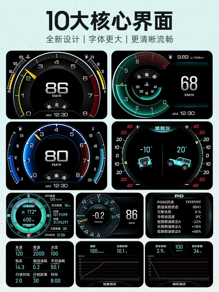 Hud Head-up Display Racing Class Multifunctional obd LCD Dashboard GPS Slope Gauge A700