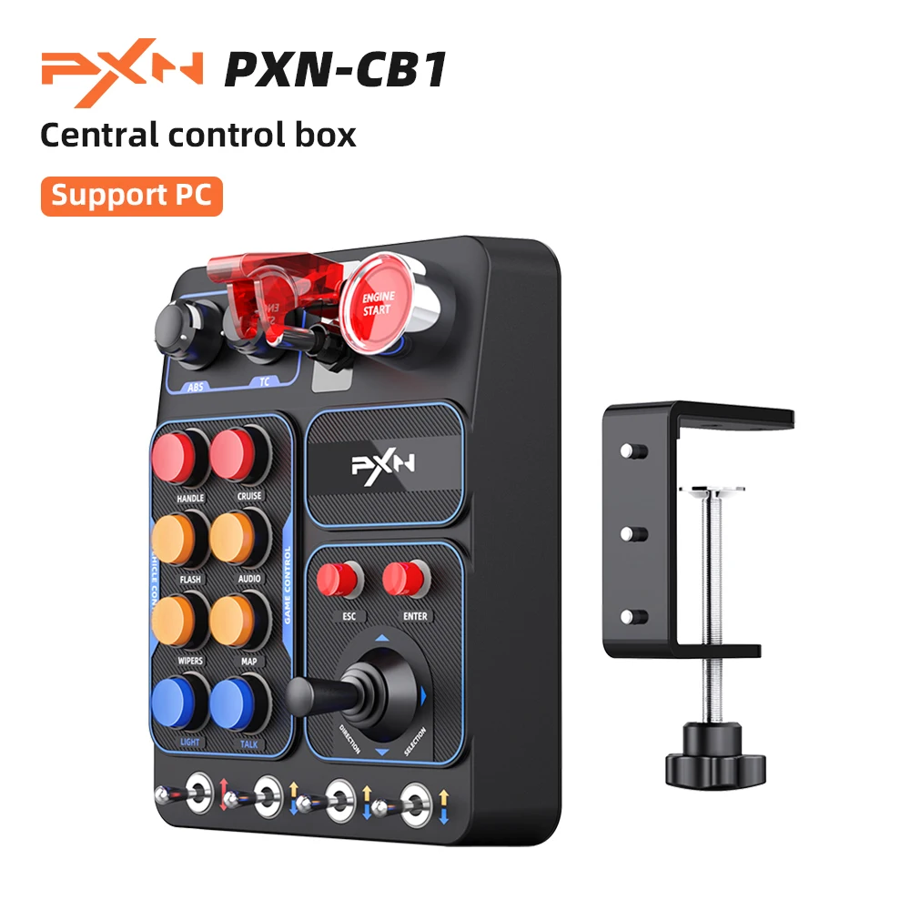 PXN CB1 Professional Sim Racing Controller 30 Programmable Keys Wired USB Control Box For Truck Rally PC Games