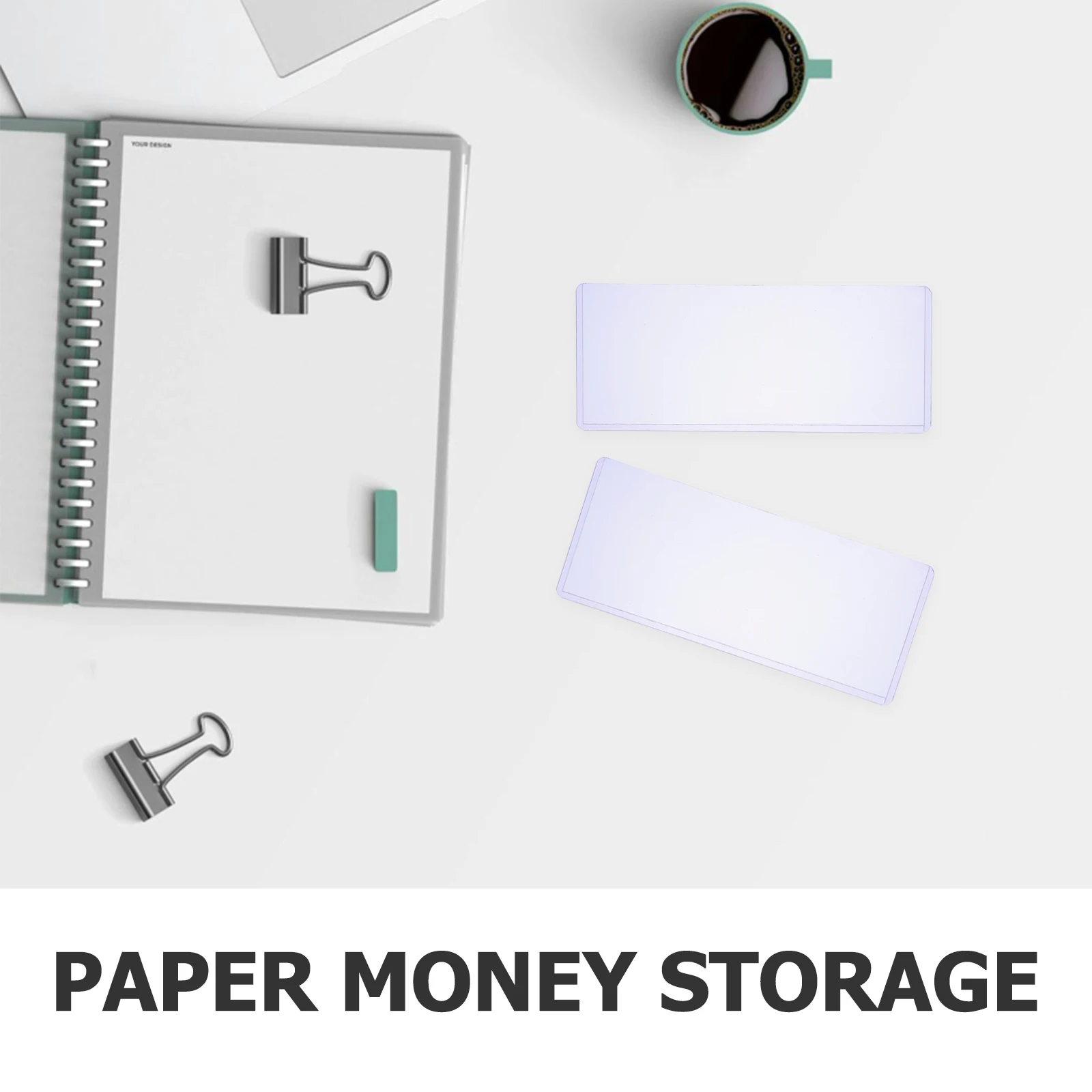 20 قطعة حامل المال الورقي واضح بولي كلوريد الفينيل فاتورة حامي كم لجمع الأوراق النقدية مقاوم للماء كيس تخزين العملات شفافة #3