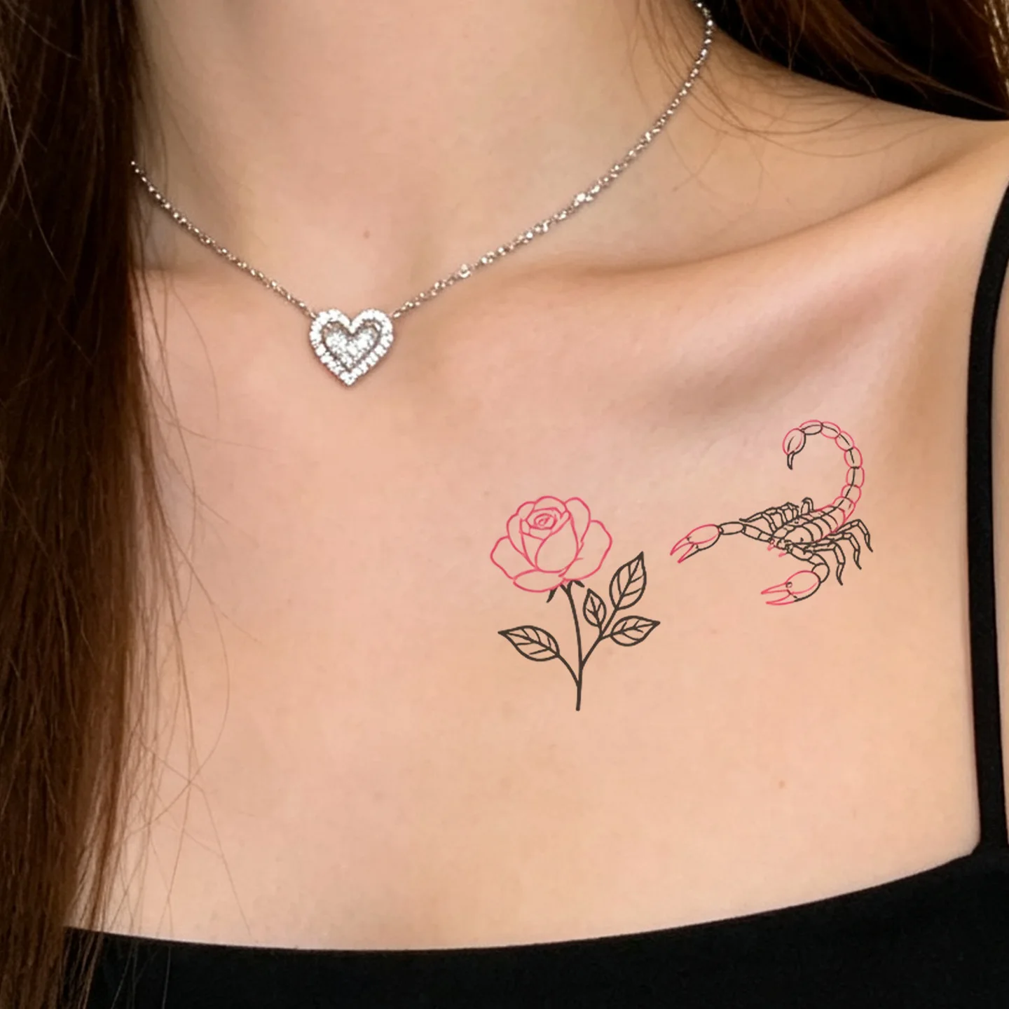 1 Sheet Per Pack Temporary Tattoo Sticker Waterproof Long Lasting Arm Collarbone for Women
