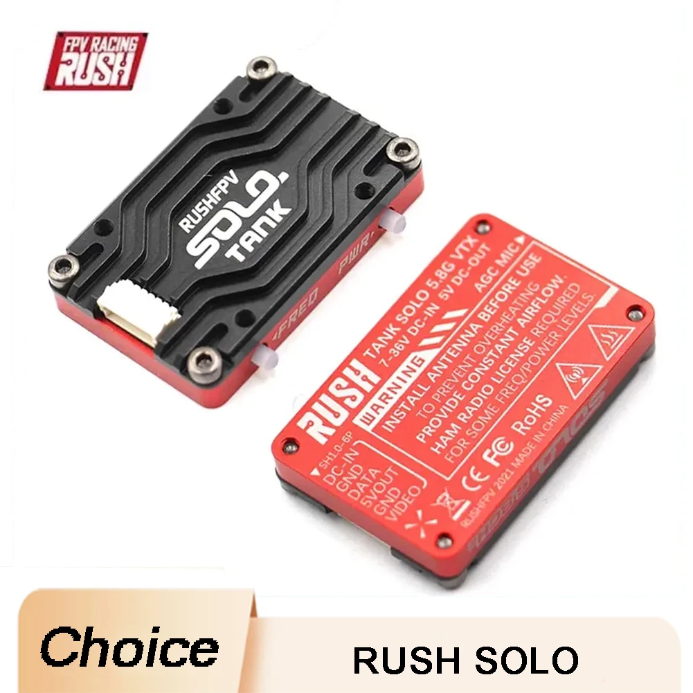 RUSH Solo Tank 5.8G Video Transmitter CNC Shell 1.6W High Power Built-in Microphone Heat Dissipation Structure