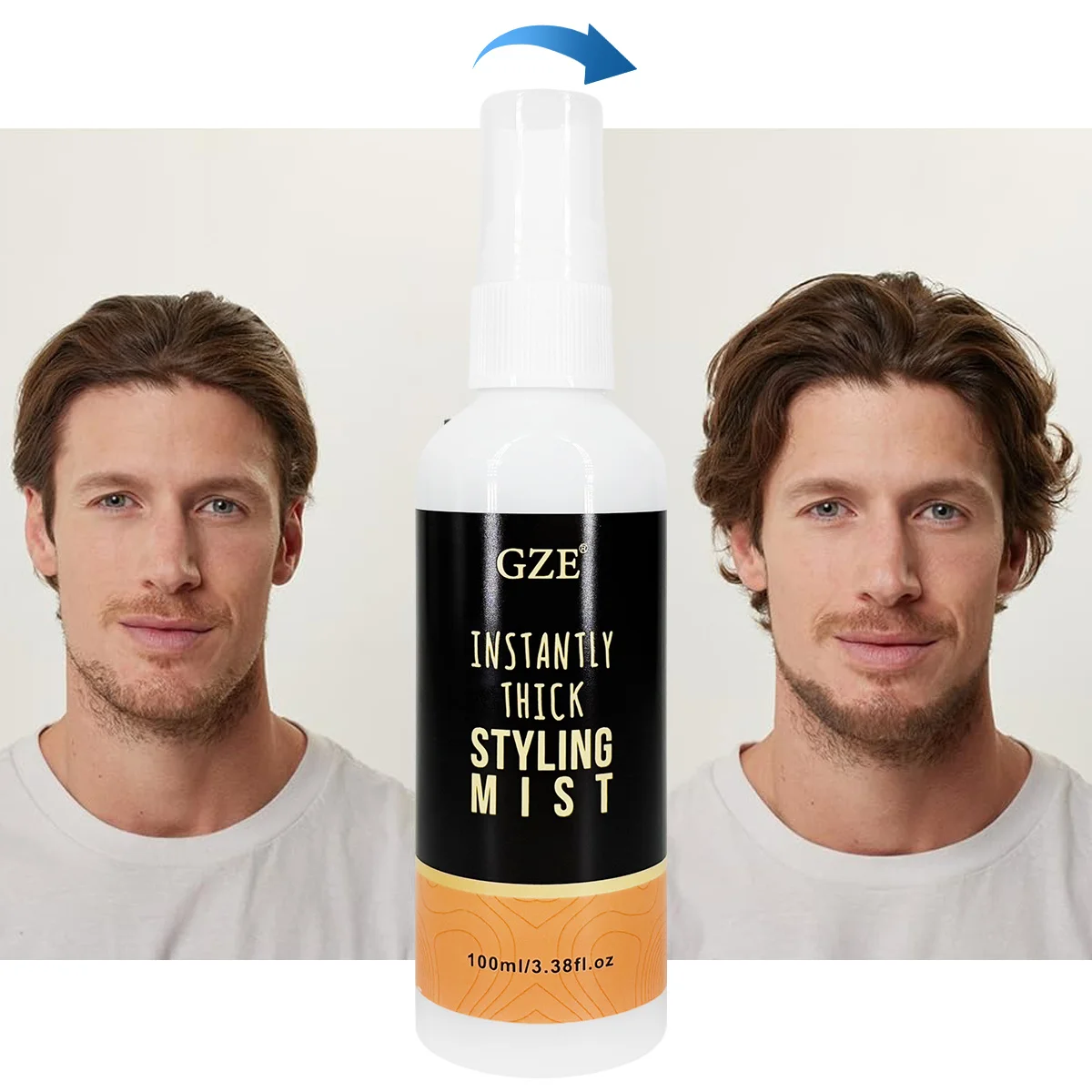 رذاذ تصفيف الشعر السميك على الفور من GZE - رذاذ مكثف للشعر الناعم - رذاذ نسيج للشعر الأكبر والأكبر - تثبيت خفيف