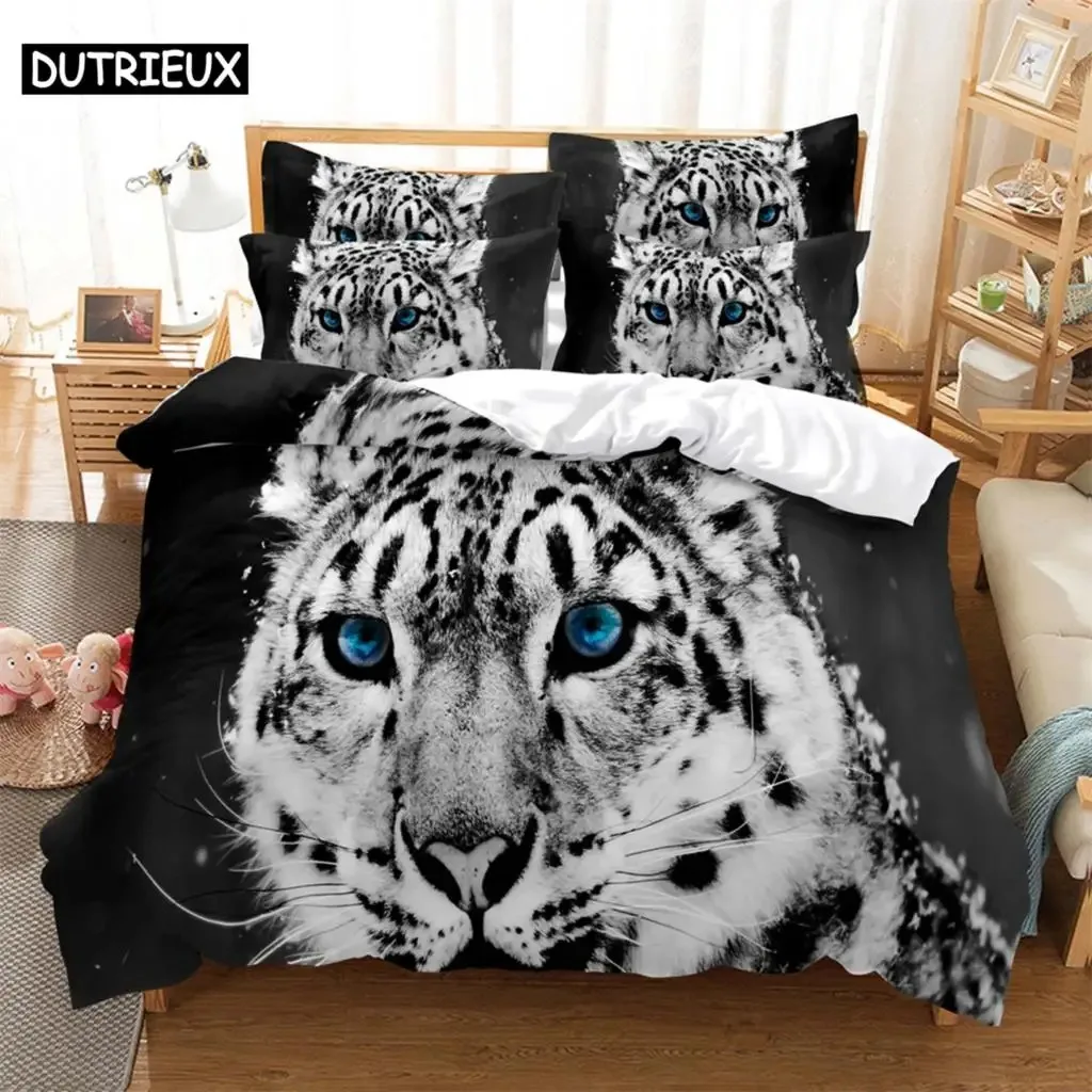 

Tiger Bedding 3-piece Digital Printing Cartoon Plain Weave Craft For North America And Europe Bedding Set Queen