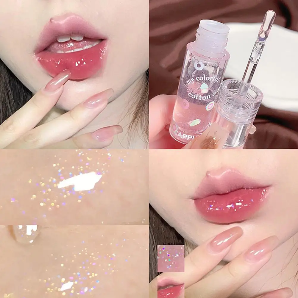 1/3Pc Waterige Lip Olie Transparante Lippenbalsem Lip Glazuur Kleurloze Hydraterende Lipgloss Natuurlijke Lipgloss Duurzame Make-Up Cosmetica