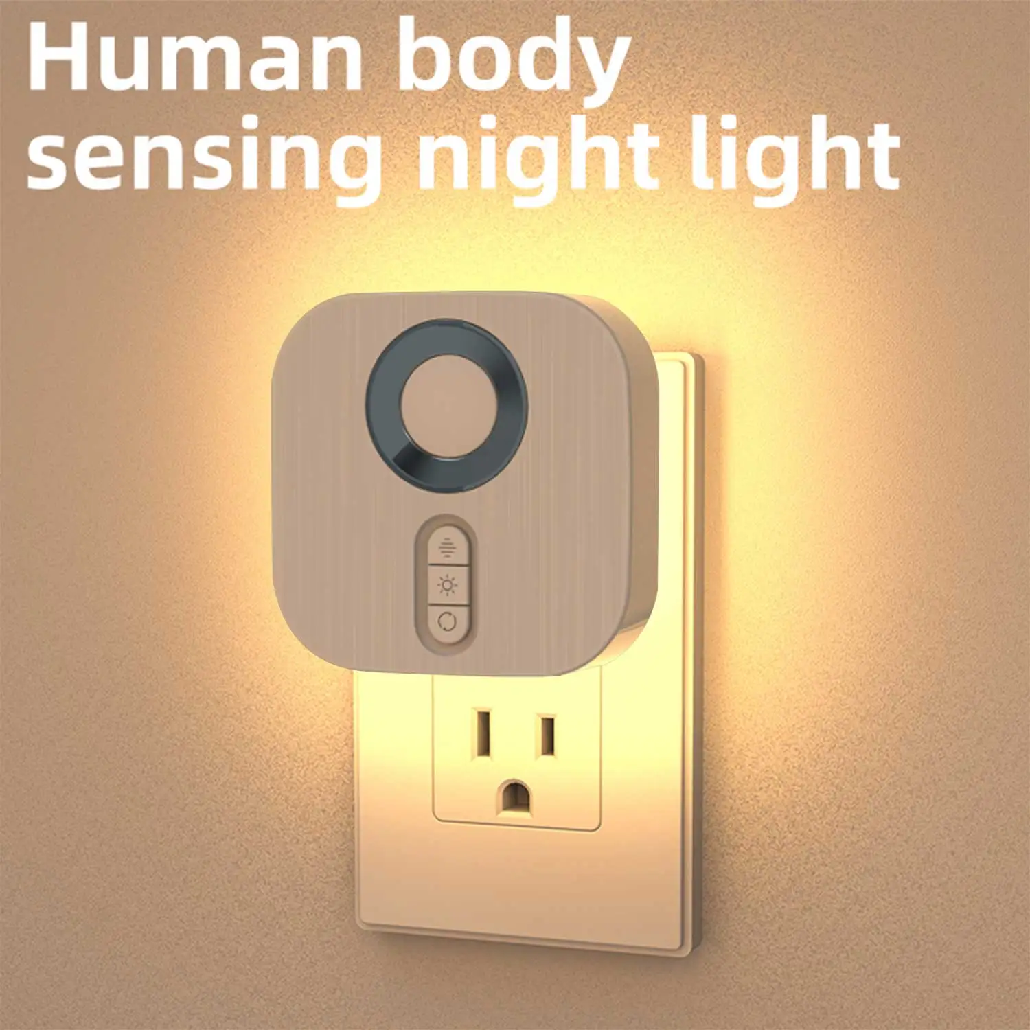 Human Body Sensor LED Night Light EU Plug in Wall Lamp RGB Color Changing Ambient Light for Bedroom Corridor Bathroom Stairs