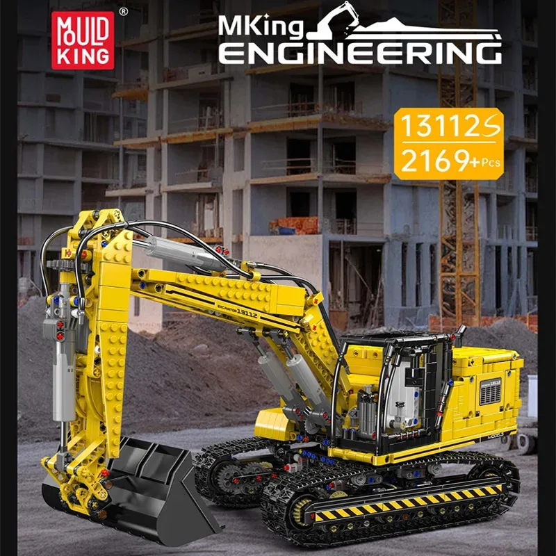 Nowy RC Mechaniczny Koparka Techniczna DIY Mould King 13112S Model Koparki Klocki Konstrukcyjne Zestaw Zabawek dla Dorosłych i Dzieci na Prezent