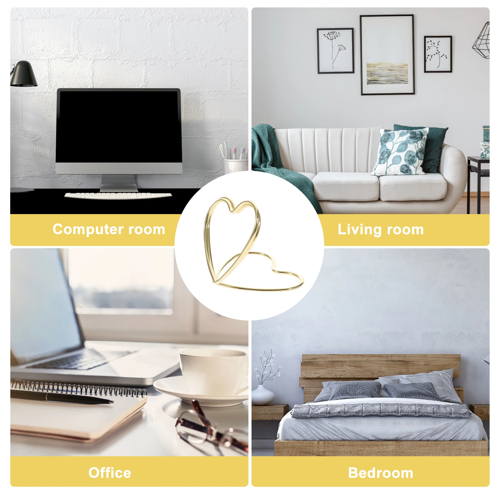 24pcs Heart Shaped Paper Clips Decorative Document File Clips Office Accessories Rose Gold Golden Practical Multi Use Office