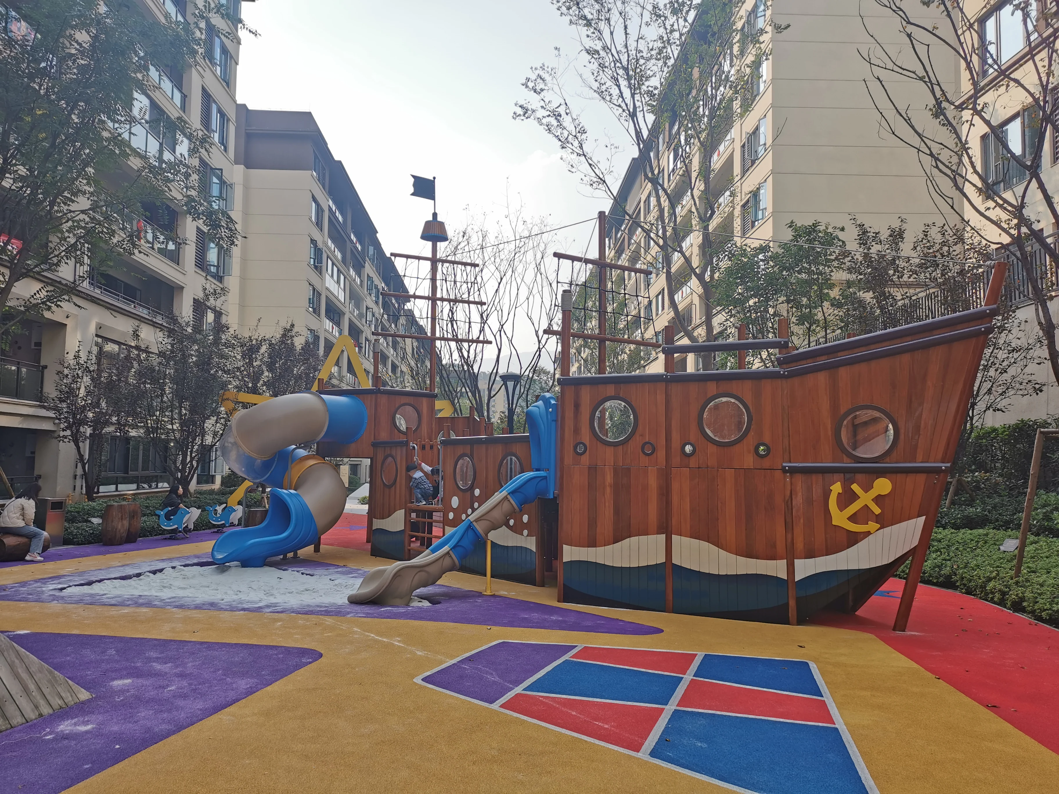 xx-Custom Ship Slide Playground Equipment Residential Area & Park Use Customized wood and metal  Outdoor Children's Play Set&