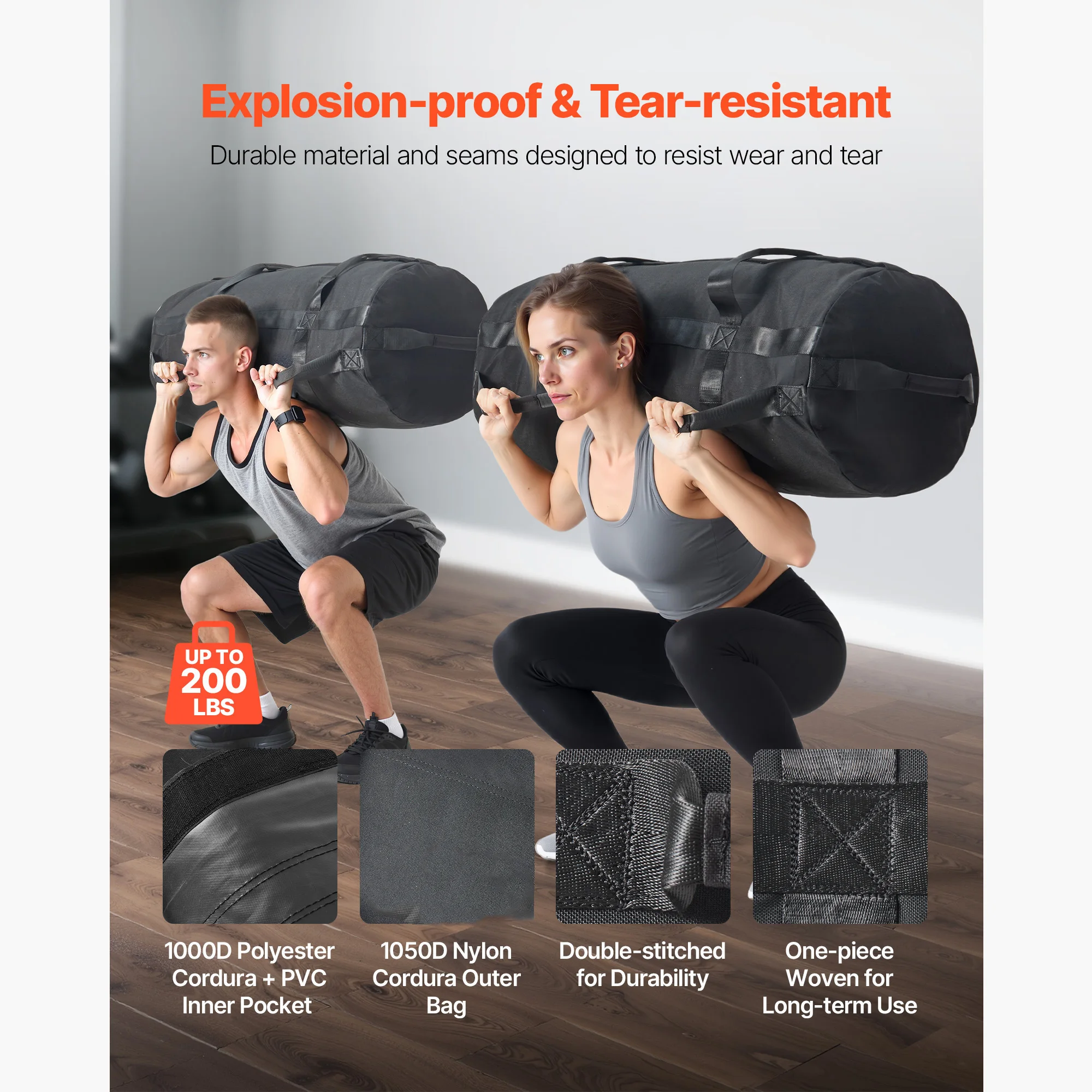 

【From China】 Heavy Duty Workout Sandbag Workout Power Bags with Handles for Fitness Strength Weight Training Home Gym Exercise