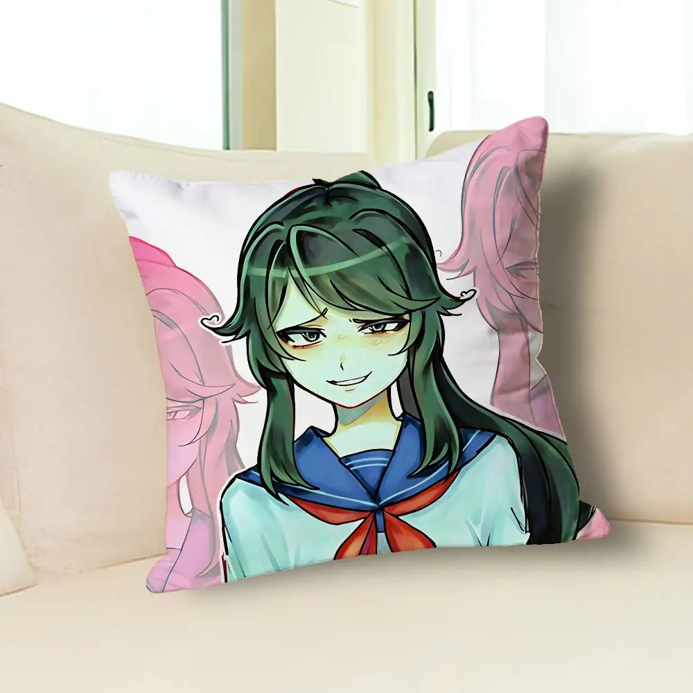 Y-Yandere Ayano Aishi S-Simulator Polyester Printed Pillow Cover Square 30 40 45 50 60 65 cm Soft for Sofa Bed Car Home Decor