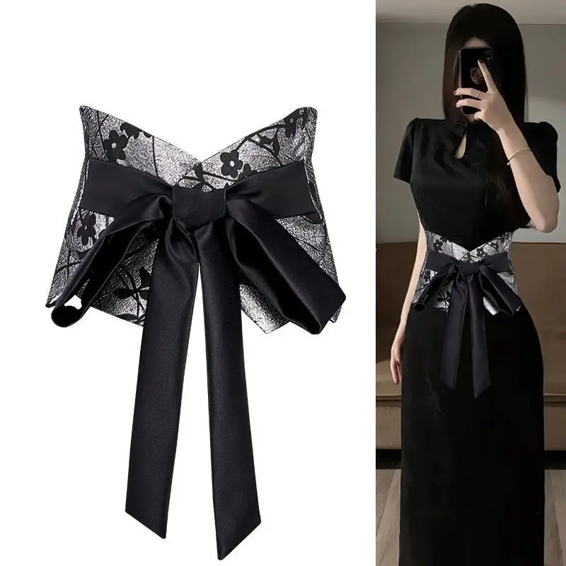 Eastern New Interpretation Waist Cincher - Chinese Style Corset Belt for Dresses, Elegant Ethnic Fusion Accessory