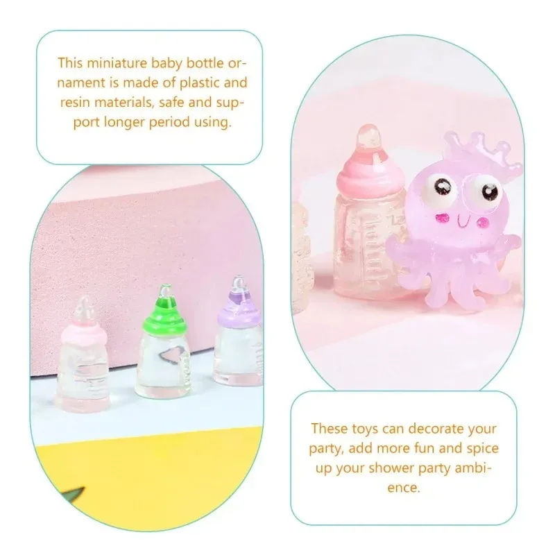 10Pcs 10*22mm Mini Milk Bottles, DIY Keychain Pendant & Dollhouse Accessories