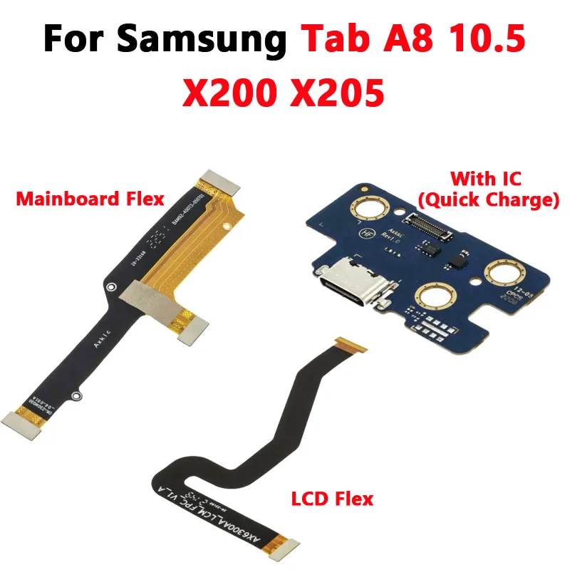 New USB Port Dock Plug Socket Micro Charging Board + LCD Connector Mainboard Flex Cable For Samsung Tab A8 10.5 2021 X200 X205