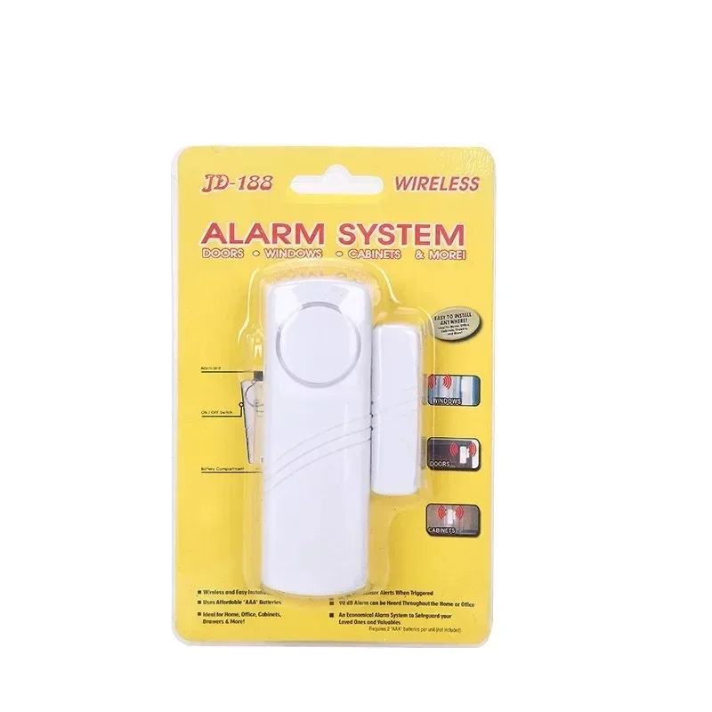 Alarma de seguridad para puerta y ventana, antirrobo inalámbrico con Sensor magnético, sistema más largo de seguridad para el hogar, 90dB, 1 piezas