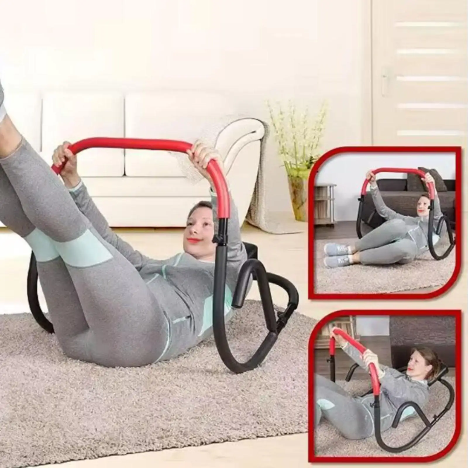 

Роликовое фитнес-устройство с помощником для сидения, компактное оборудование для упражнений на брюшной пресс для домашнего спортзала, комплексная тренировка