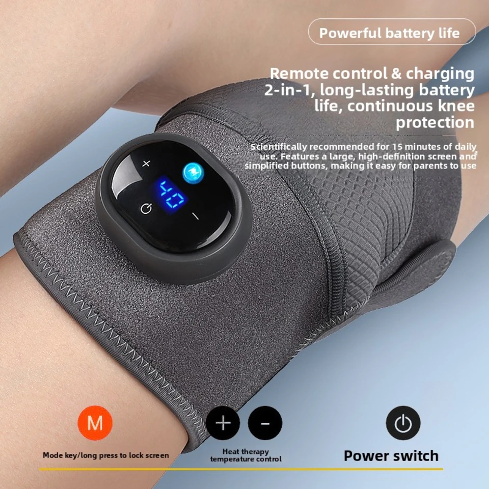 Heated Knee Massager Timing Control Infrared Heating Pad For Sports Injury Cramps Arthritis Relief Air Wave Electric Massager