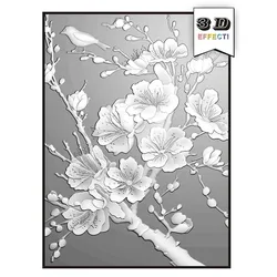 New 3D embossed relief folder and mold for handmade letter background greeting card scrapbook with floral and bird plum blossom