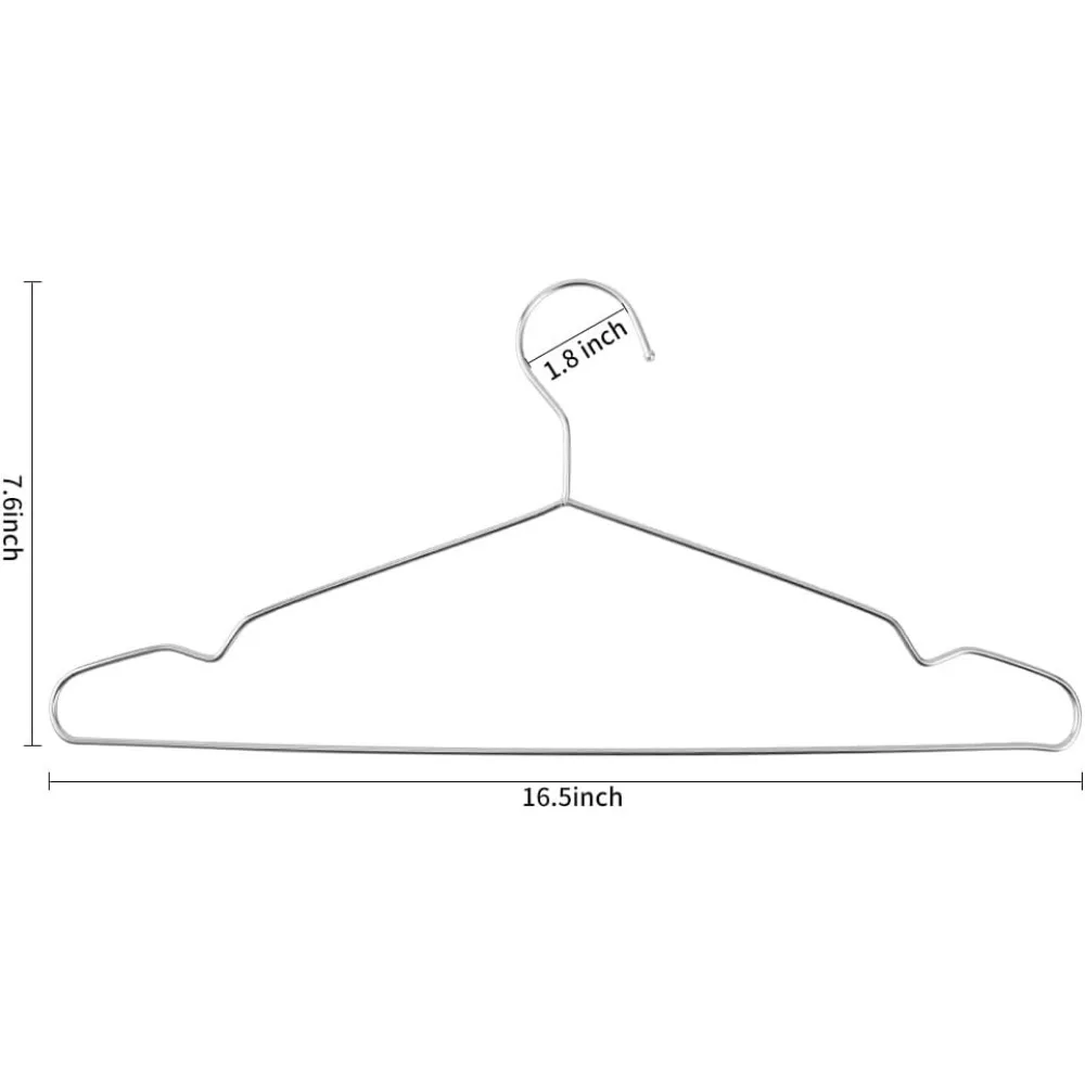 Coat Hanger 100 Wrapped Wire Heavy Duty Coat Hanger Ultra-thin Space Saving Metal  16.5 Inches