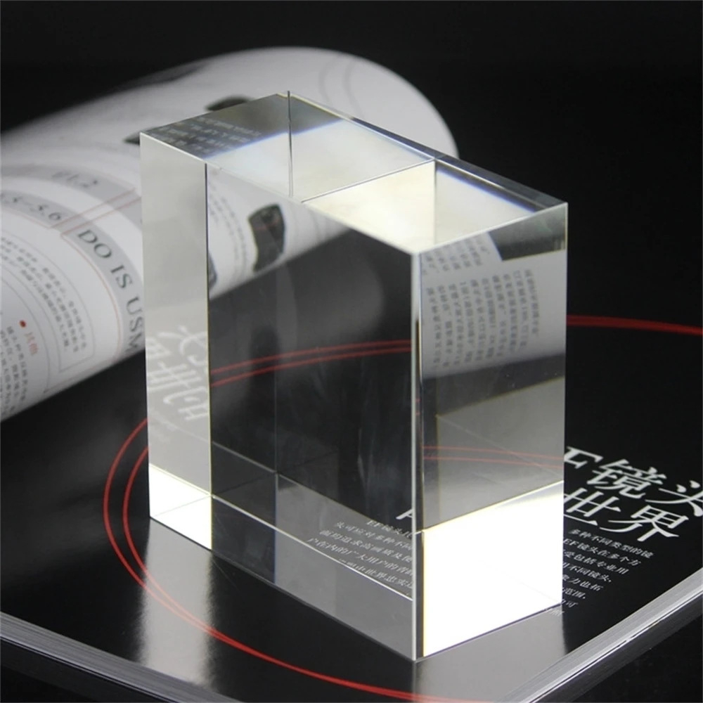 Thickness 10cm Clear Acrylic Cube Cosmetics Display Stand Jewelry Photography Props Crystal Glass Base Jewelry Display Base