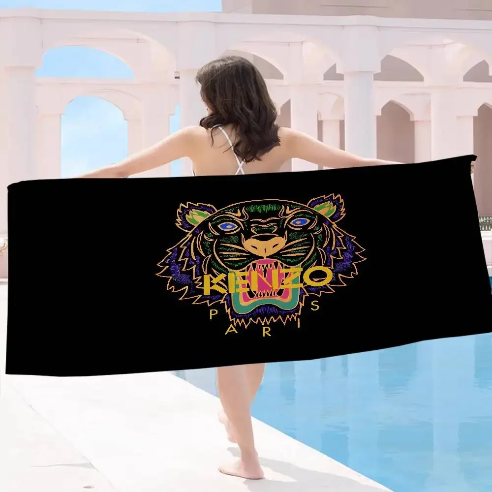 Cobertor de Microfibra Imprint Tiger K-Kenzo, Toalhas de Praia de Secagem Rápida, Cobertor de Piscina Super Absorvente com Impressão Grande