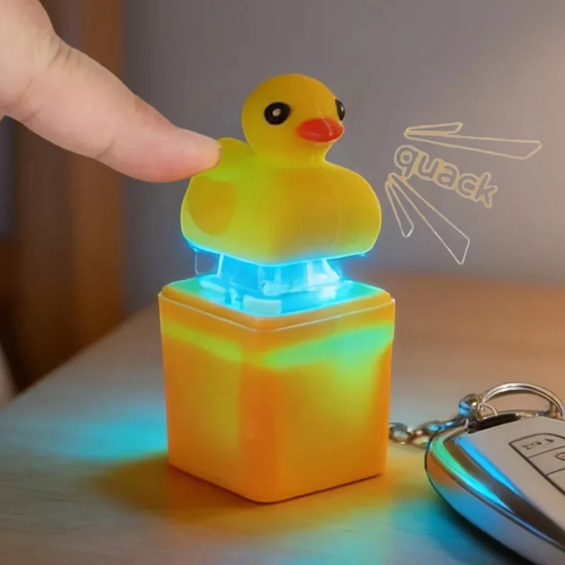 NOVO 2026: Chaveiro de Teclado com Keycaps Estilo Patinho Amarelo Fofo, Personalizado para Teclado Mecânico Cherry com Luz LED