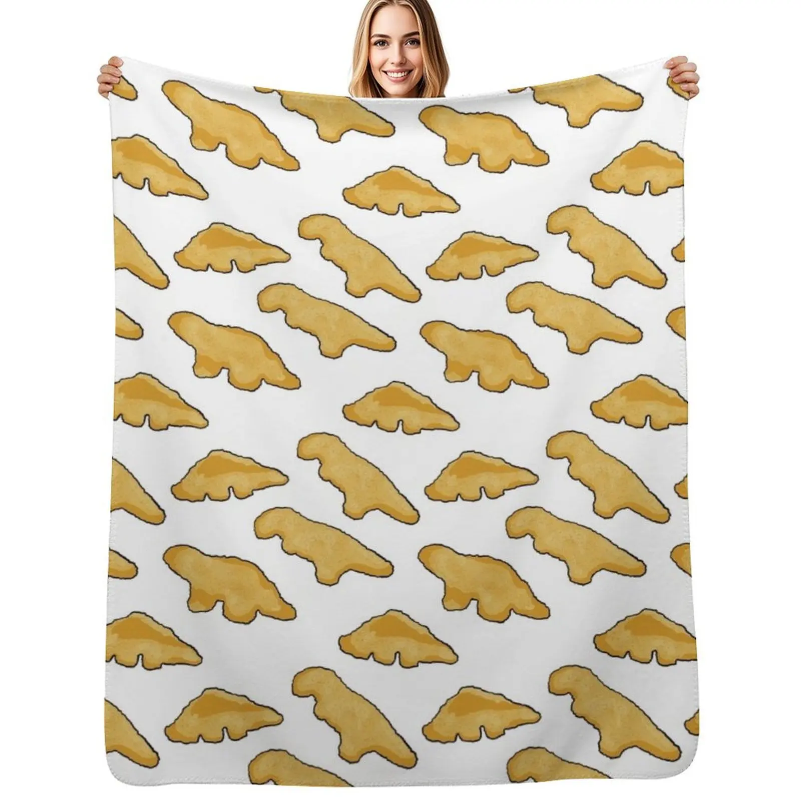 

Dino Chicken Nuggets Pattern Throw Blanket manga Winter beds cosplay anime Luxury Thicken Blankets